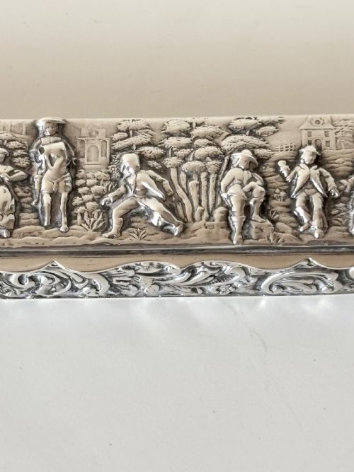 EDWARDIAN SILVER HAT PIN TRINKET BOX CHESTER 1908 NATHAN HAYES FINNIGANS 23CM - ADDITIONAL PHOTO 3