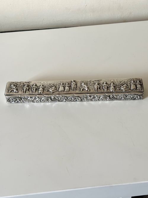 EDWARDIAN SILVER HAT PIN TRINKET BOX CHESTER 1908 NATHAN HAYES FINNIGANS 23CM - ADDITIONAL PHOTO 7