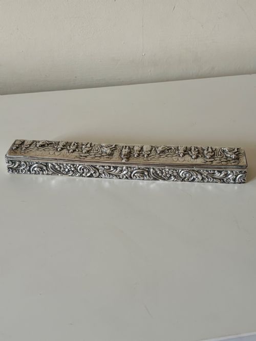 EDWARDIAN SILVER HAT PIN TRINKET BOX CHESTER 1908 NATHAN HAYES FINNIGANS 23CM - ADDITIONAL PHOTO 9