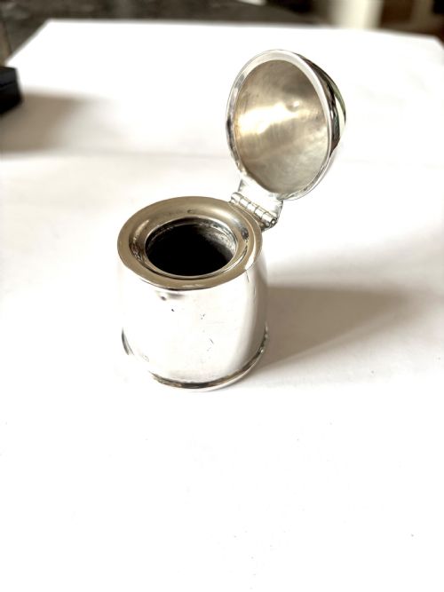 WWI NOVELTY SILVER TRAVELLING INKWELL SHELL BULLET FORM 1919 THOMAS WILKINSON - ADDITIONAL PHOTO 8