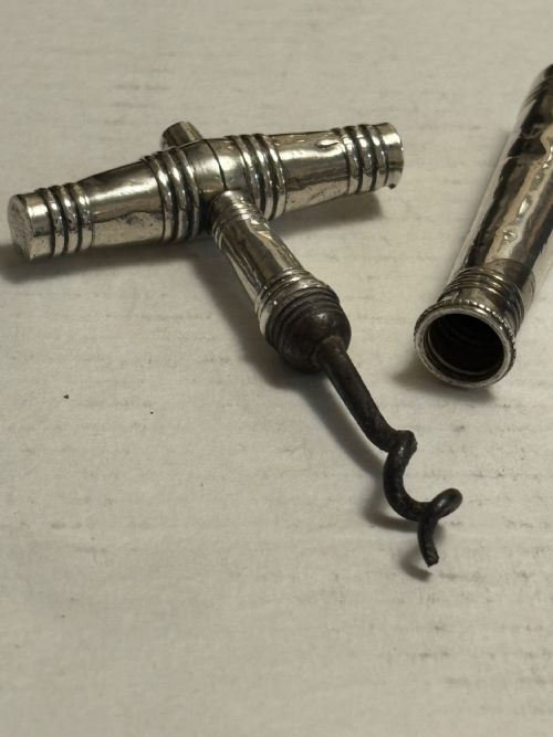 ANTIQUE GEORGIAN SILVER CASED CORKSCREW WITH TWIST COVER C1800 - ADDITIONAL PHOTO 6
