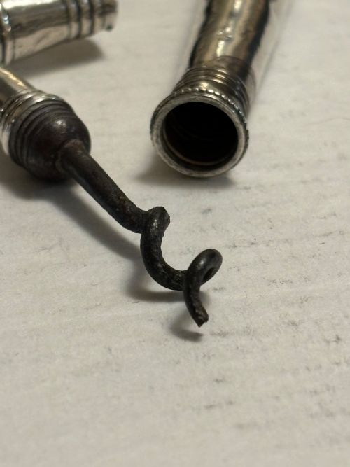ANTIQUE GEORGIAN SILVER CASED CORKSCREW WITH TWIST COVER C1800 - ADDITIONAL PHOTO 7