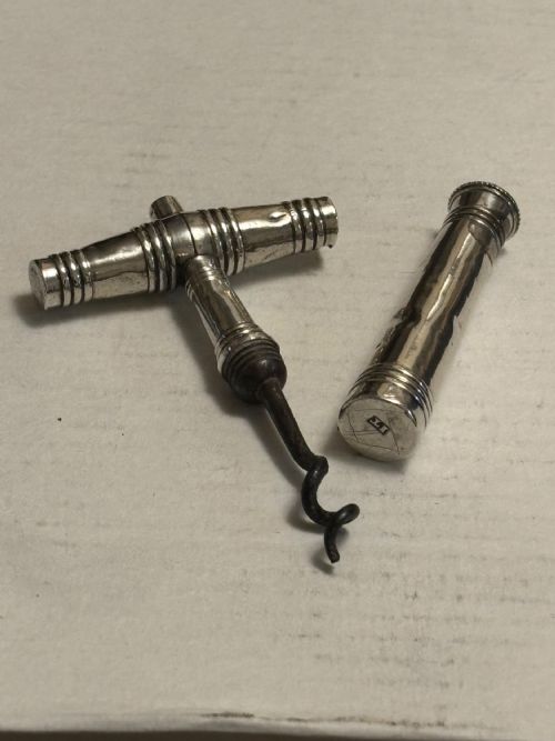 ANTIQUE GEORGIAN SILVER CASED CORKSCREW WITH TWIST COVER C1800 - ADDITIONAL PHOTO 5