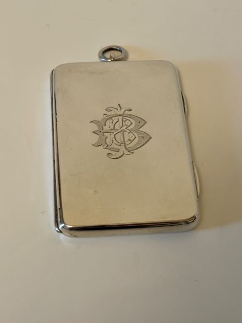 EDWARDIAN STERLING SILVER BUTT MARKER CASE LONDON 1904 WE HURCOMB - ADDITIONAL PHOTO 4