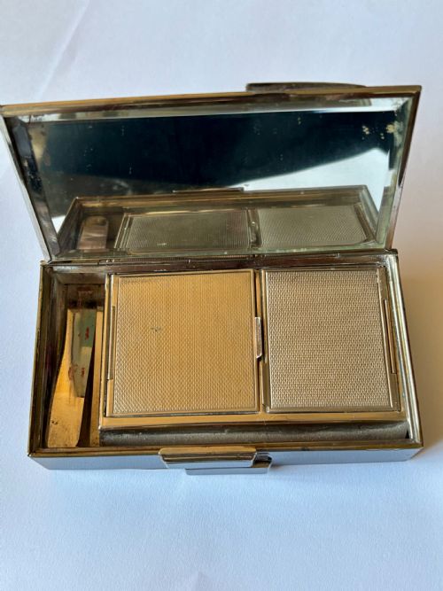 ART DECO BLACK ENAMEL CHROME COMPACT CIGARETTE CASE MINAUDERIE C1930 - ADDITIONAL PHOTO 9