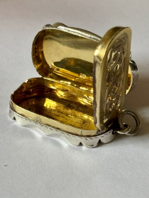ANTIQUE SILVER GILT VICTORIAN VINAIGRETTE BIRMINGHAM 1892 COLEN HEWER CHESHIRE - ADDITIONAL PHOTO 4