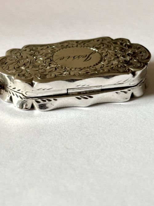 ANTIQUE SILVER GILT VICTORIAN VINAIGRETTE BIRMINGHAM 1892 COLEN HEWER CHESHIRE - ADDITIONAL PHOTO 15