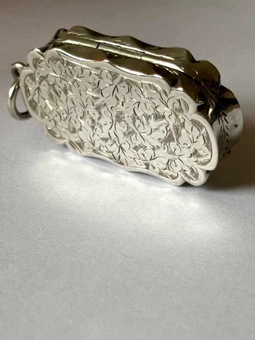 ANTIQUE SILVER GILT VICTORIAN VINAIGRETTE BIRMINGHAM 1892 COLEN HEWER CHESHIRE - ADDITIONAL PHOTO 16