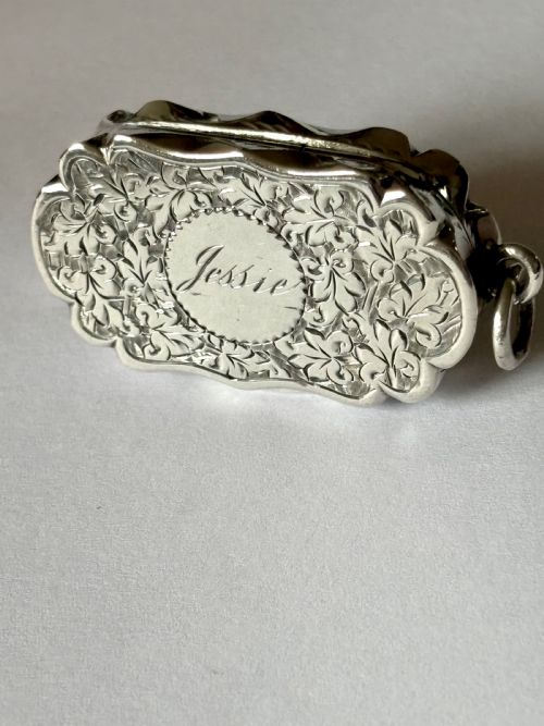 ANTIQUE SILVER GILT VICTORIAN VINAIGRETTE BIRMINGHAM 1892 COLEN HEWER CHESHIRE - ADDITIONAL PHOTO 18