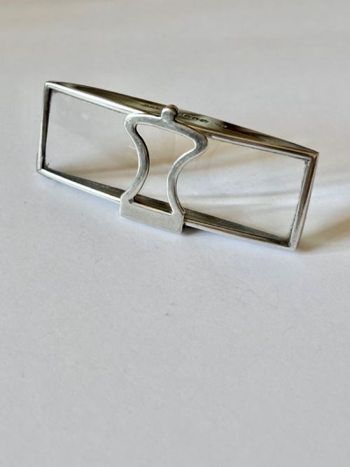 ANTIQUE SILVER FOLDING HANDHELD MAGNIFYING GLASS LONDON 1916 THOMAS J WATSON WWI - ADDITIONAL PHOTO 1