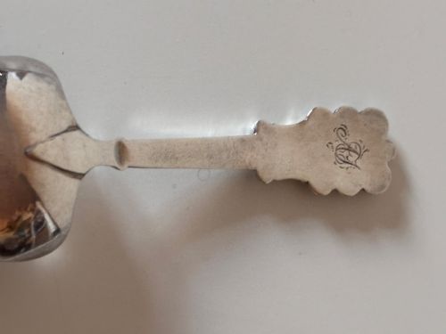 ANTIQUE VICTORIAN SILVER CADDY SPOON HILLIARD THOMASON 1856 SCOTTISH THISTLE - ADDITIONAL PHOTO 7