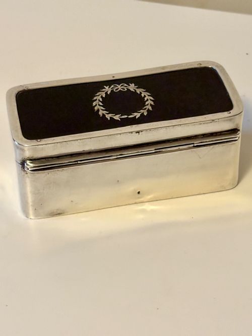 GEORGE V SILVER FAUX TORTOISESHELL TRINKET SNUFF BOX LONDON 1919 - ADDITIONAL PHOTO 5