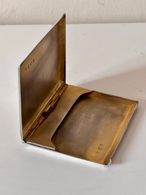 ART DECO SILVER CARD CIGARETTE CASE BIRMINGHAM 1929 WILLIAM BASE SONS - ADDITIONAL PHOTO 8