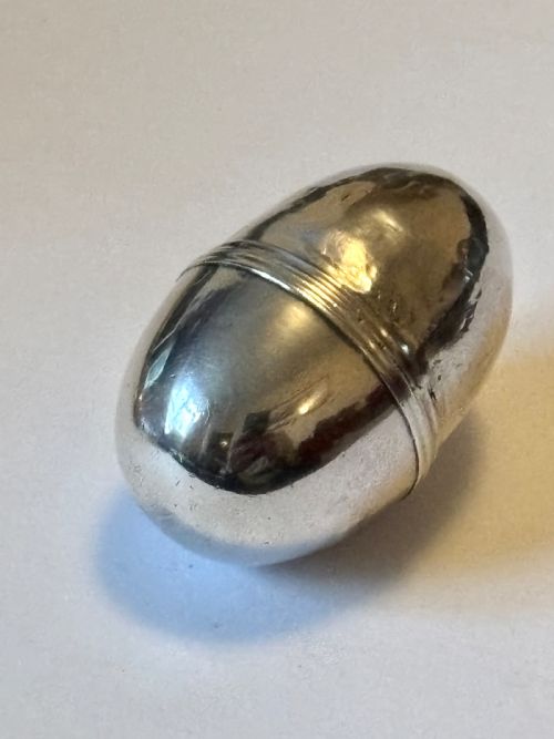 GEORGE III SILVER EGG SHAPED NUTMEG GRATER BIRMINGHAM 1791 SAMUEL MERITON II - ADDITIONAL PHOTO 2
