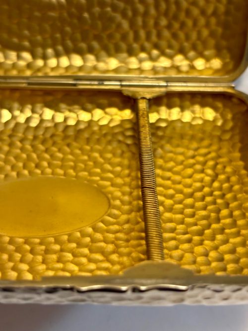 VICTORIAN ARTS CRAFTS SILVER GILT CIGAR CASE 1889 HORTON ALLDAY - ADDITIONAL PHOTO 16