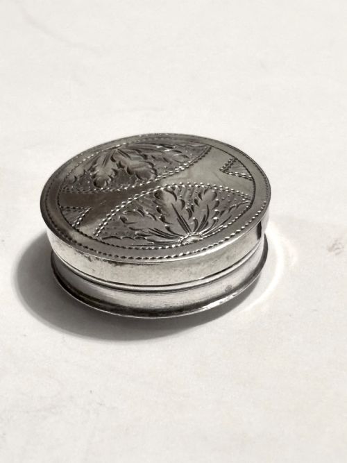 ANTIQUE GEORGE III STERLING SILVER PATCH PILL BOX BIRMINGHAM 1795 JOSEPH TAYLOR - ADDITIONAL PHOTO 2