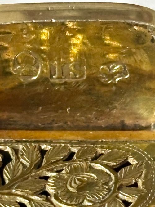 GEORGE III SILVER GILT VINAIGRETTE BIRMINGHAM 1808 JOHN SHAW PLAIN DESIGN - ADDITIONAL PHOTO 4