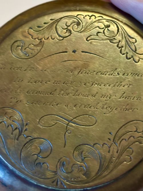 AN EARLY VICTORIAN BRONZE METAL PRESENTATION TABLE SNUFF BOX DATED 1848 144G - ADDITIONAL PHOTO 2