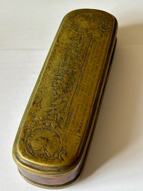 RARE 18TH CENTURY GERMAN DUTCH BRASS COPPER TOBACCO TIN BATTLE OF MINDEN 1759 - ADDITIONAL PHOTO 8