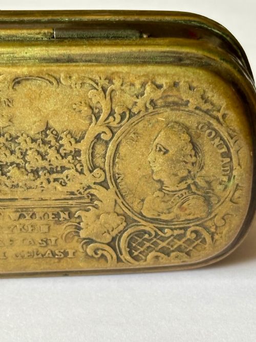 RARE 18TH CENTURY GERMAN DUTCH BRASS COPPER TOBACCO TIN BATTLE OF MINDEN 1759 - ADDITIONAL PHOTO 17