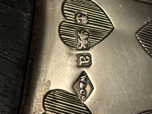 VICTORIAN STERLING SILVER DETAILED EBONY NOVELTY CRIBBAGE BOARD BHAM 1900 W CO - ADDITIONAL PHOTO 3