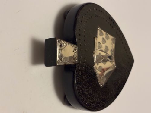 VICTORIAN STERLING SILVER DETAILED EBONY NOVELTY CRIBBAGE BOARD BHAM 1900 W CO - ADDITIONAL PHOTO 11