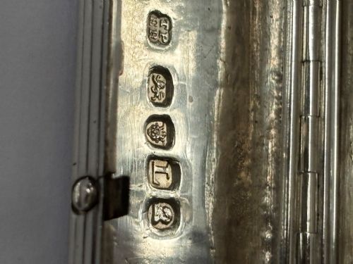 GEORGE III STERLING SILVER TOOTHPICK HOLDER CASE BOX LONDON 1806 PHIPPS ROBINSON - ADDITIONAL PHOTO 3