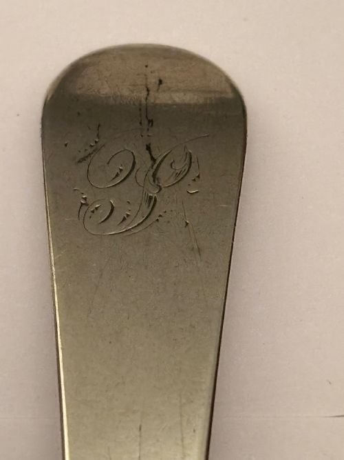 ANTIQUE SILVER OLD ENGLISH PATTERN TABLESPOON HAMPTON PRINCE YORK C1780 - ADDITIONAL PHOTO 5