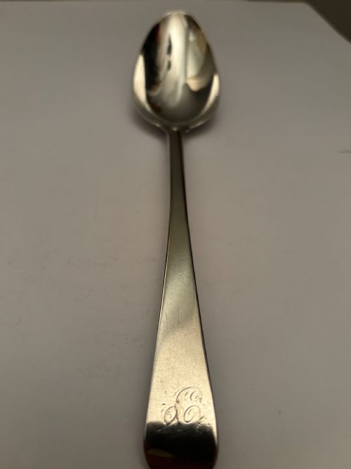ANTIQUE SILVER OLD ENGLISH PATTERN TABLESPOON HAMPTON PRINCE YORK C1780 - ADDITIONAL PHOTO 6