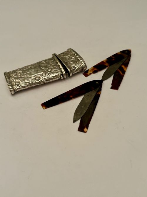 ANTIQUE WILLIAM IV SILVER CASED FLEAM FOR BLOOD LETTING TAYLOR PERRY BHAM 1834 - ADDITIONAL PHOTO 1