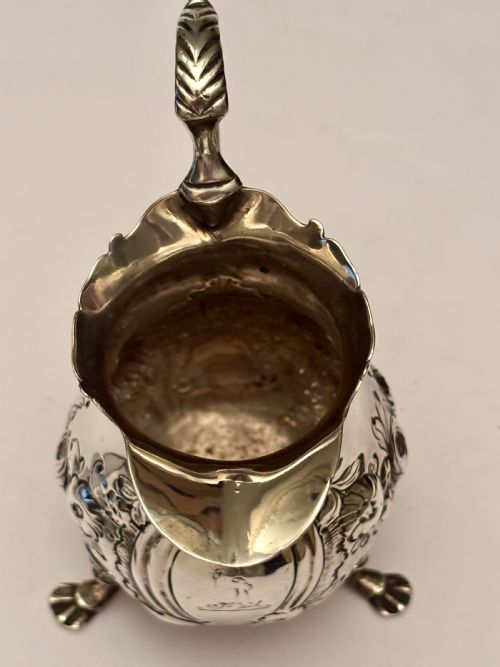 ANTIQUE GEORGE II SILVER CREAM JUG LONDON 1748 WILLIAM ROBERTSON - ADDITIONAL PHOTO 2