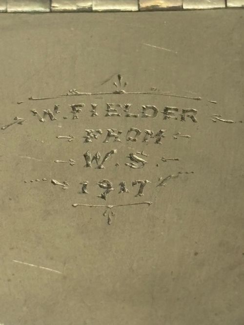 A WORLD WAR I WWI METAL SNUFF BOX DATED 1917 W FIELDER FROM WS - ADDITIONAL PHOTO 1