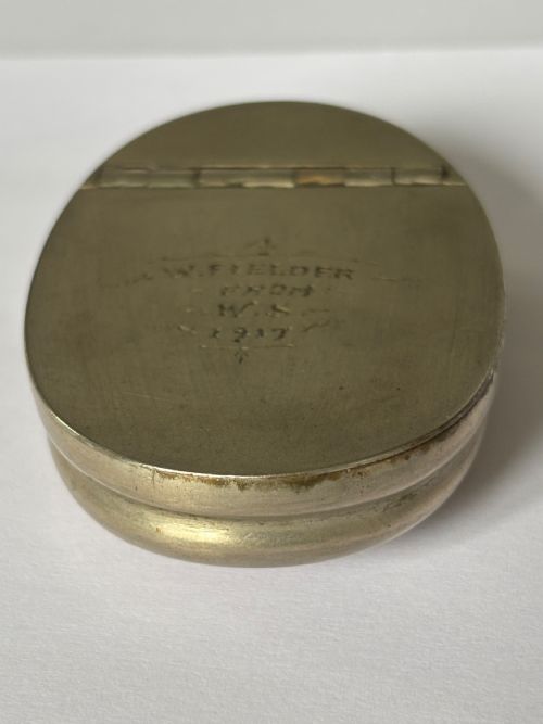 A WORLD WAR I WWI METAL SNUFF BOX DATED 1917 W FIELDER FROM WS - ADDITIONAL PHOTO 6