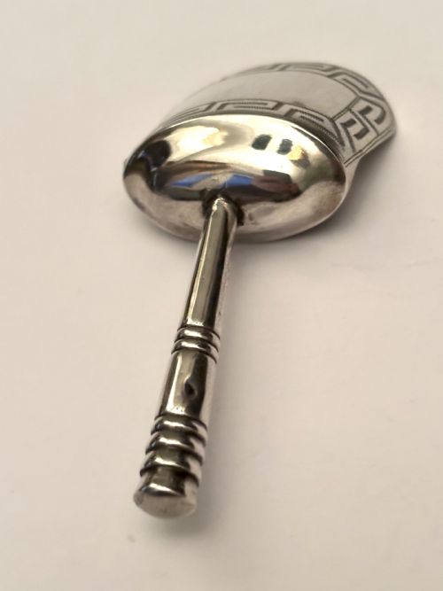 GEORGE III SILVER SUGAR CADDY SPOON SCOOP BIRMINGHAM 1806 SAMUEL PEMBERTON - ADDITIONAL PHOTO 3
