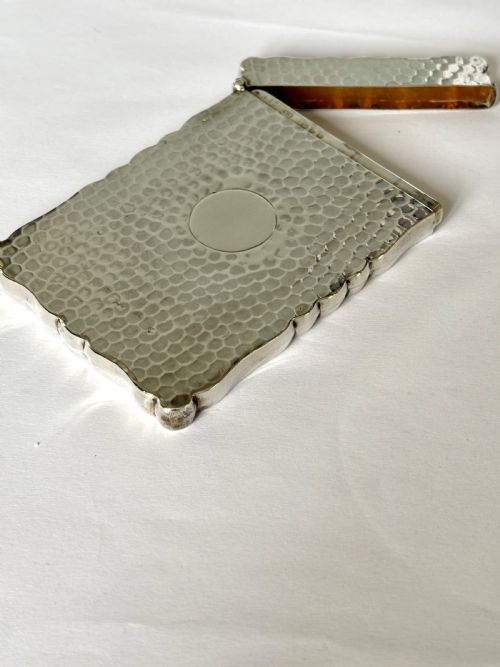 VICTORIAN ARTS CRAFTS SILVER CALLING CARD CASE WILLIAM NEALE CHESTER 1900 - ADDITIONAL PHOTO 3