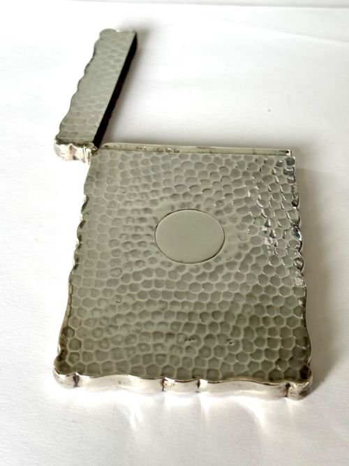 VICTORIAN ARTS CRAFTS SILVER CALLING CARD CASE WILLIAM NEALE CHESTER 1900 - ADDITIONAL PHOTO 5