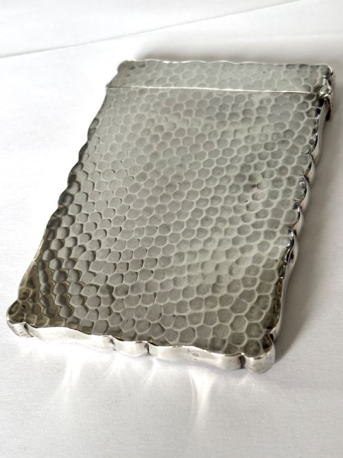 VICTORIAN ARTS CRAFTS SILVER CALLING CARD CASE WILLIAM NEALE CHESTER 1900 - ADDITIONAL PHOTO 6