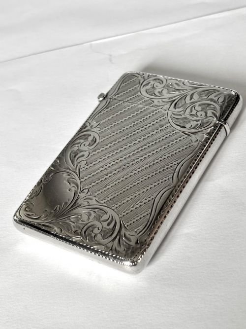 ANTIQUE EDWARDIAN SILVER CALLING CARD CASE BIRMINGHAM 1904 JOSEPH GLOSTER - ADDITIONAL PHOTO 1