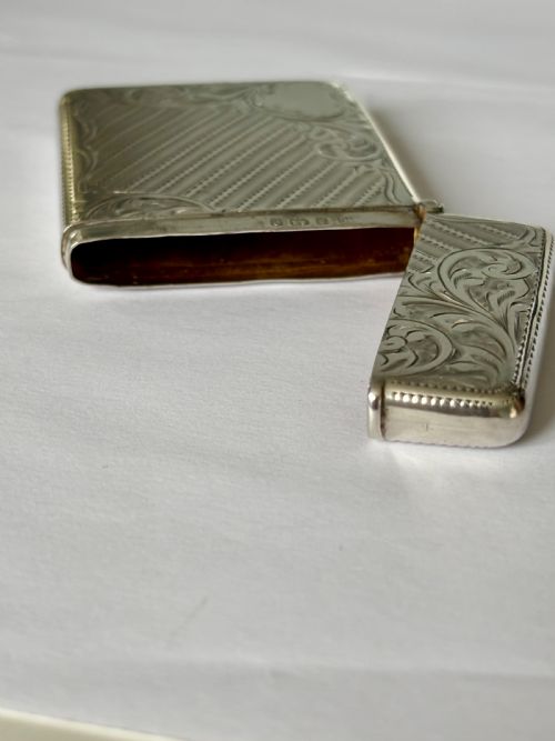 ANTIQUE EDWARDIAN SILVER CALLING CARD CASE BIRMINGHAM 1904 JOSEPH GLOSTER - ADDITIONAL PHOTO 4