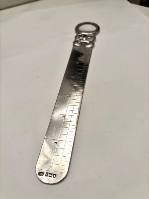 RARE EDWARDIAN SILVER RULER MAGNIFYING GLASS LONDON 1902 CHARLES HANBURY TRACY - ADDITIONAL PHOTO 10