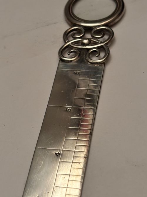 RARE EDWARDIAN SILVER RULER MAGNIFYING GLASS LONDON 1902 CHARLES HANBURY TRACY - ADDITIONAL PHOTO 4