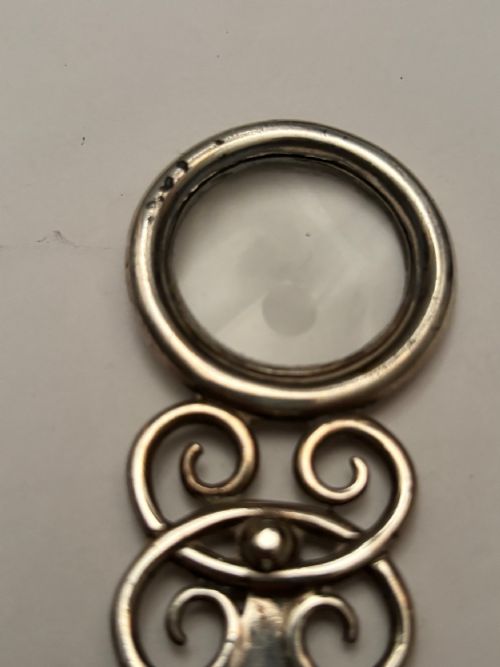 RARE EDWARDIAN SILVER RULER MAGNIFYING GLASS LONDON 1902 CHARLES HANBURY TRACY - ADDITIONAL PHOTO 6