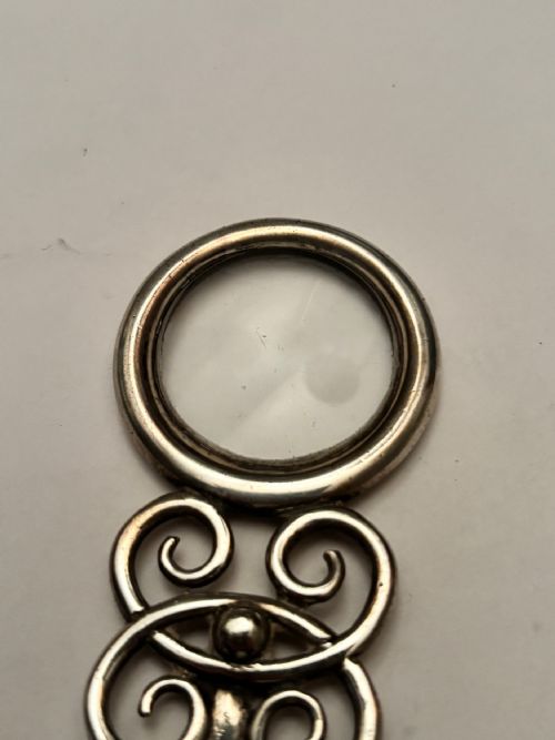 RARE EDWARDIAN SILVER RULER MAGNIFYING GLASS LONDON 1902 CHARLES HANBURY TRACY - ADDITIONAL PHOTO 7