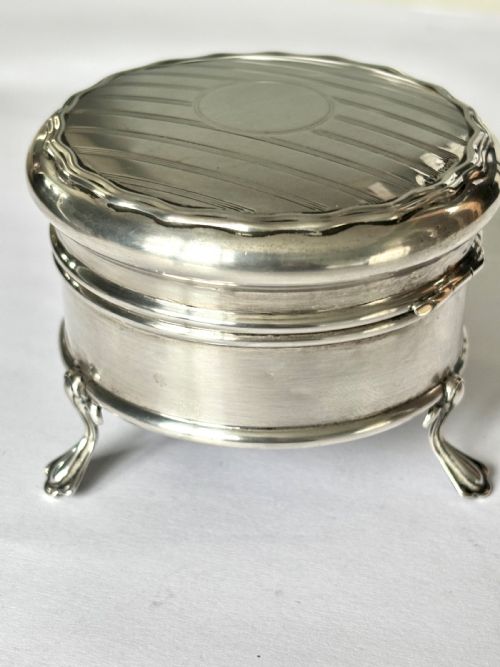 GEORGE V ART DECO SILVER DRESSING TABLE BOX RING TRINKET WILLIAM GRIFFITHS 1921 - ADDITIONAL PHOTO 9