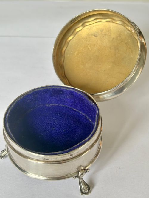 GEORGE V ART DECO SILVER DRESSING TABLE BOX RING TRINKET WILLIAM GRIFFITHS 1921 - ADDITIONAL PHOTO 12