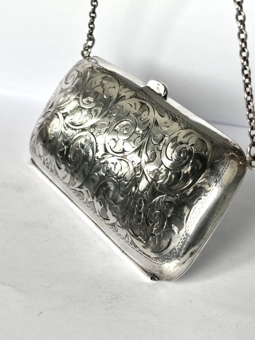 GEORGE VI ART DECO SILVER PURSE CIGARETTE CASE BIRMINGHAM 1942 WILLIAM ADAMS LTD - ADDITIONAL PHOTO 5