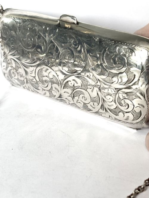 GEORGE VI ART DECO SILVER PURSE CIGARETTE CASE BIRMINGHAM 1942 WILLIAM ADAMS LTD - ADDITIONAL PHOTO 8