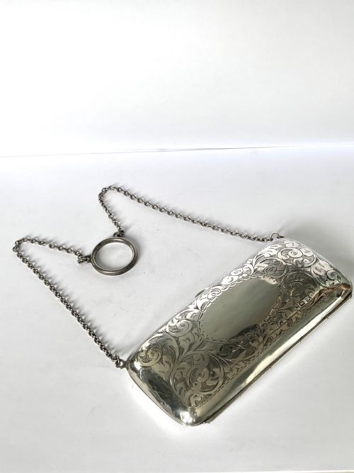 GEORGE VI ART DECO SILVER PURSE CIGARETTE CASE BIRMINGHAM 1942 WILLIAM ADAMS LTD - ADDITIONAL PHOTO 9