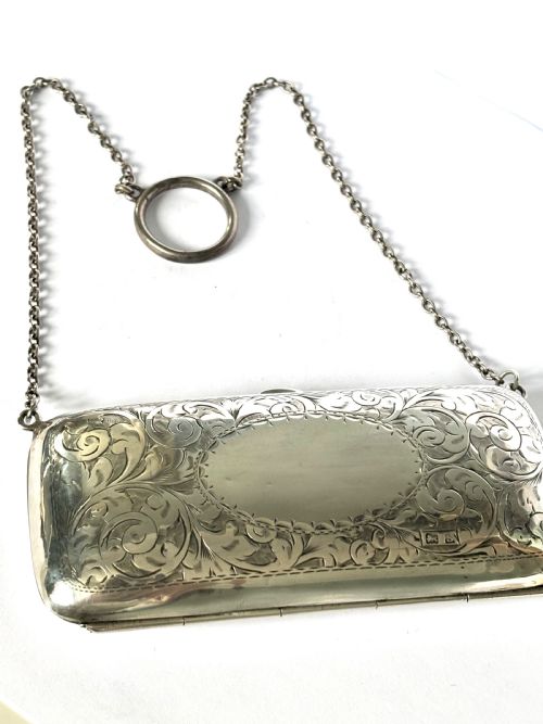 GEORGE VI ART DECO SILVER PURSE CIGARETTE CASE BIRMINGHAM 1942 WILLIAM ADAMS LTD - ADDITIONAL PHOTO 10