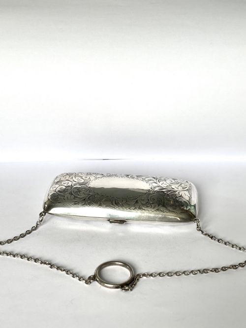 GEORGE VI ART DECO SILVER PURSE CIGARETTE CASE BIRMINGHAM 1942 WILLIAM ADAMS LTD - ADDITIONAL PHOTO 12